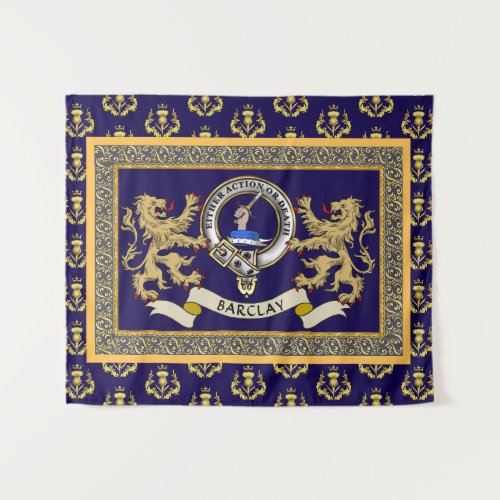 Barclay Clan Badge Personalized Blue Tapestry