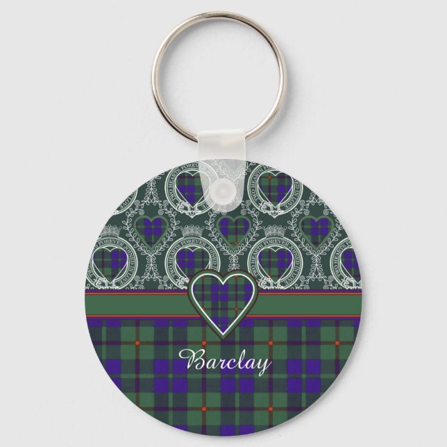 Barclay clan Plaid Scottish tartan Keychain (Front)