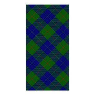 Barclay clan tartan blue green plaid card