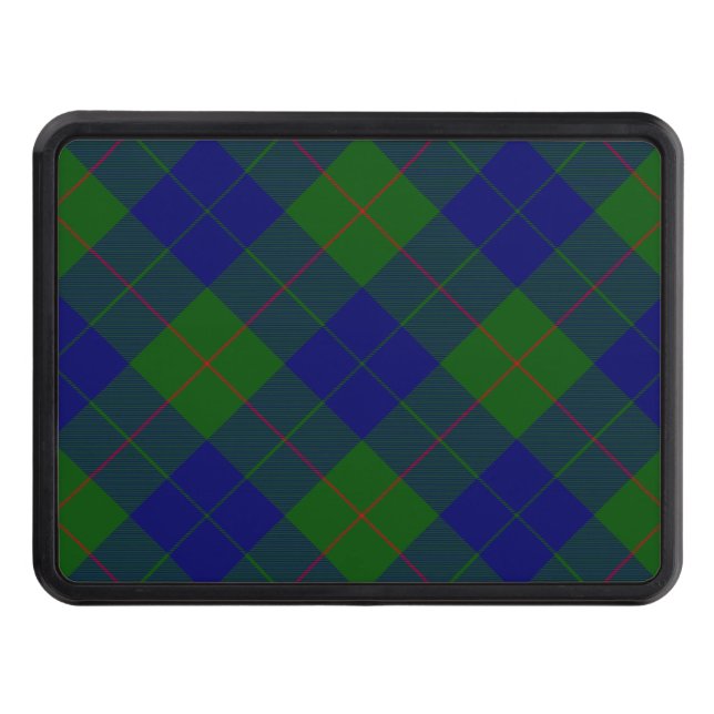 Barclay clan tartan blue green plaid hitch cover (Front)