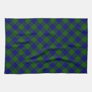 Barclay clan tartan blue green plaid kitchen towel