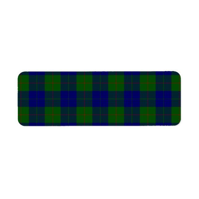 Barclay clan tartan blue green plaid label (Front)