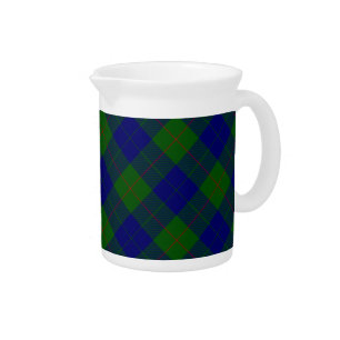 Barclay clan tartan blue green plaid pitcher