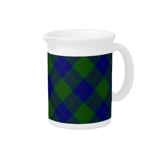 Barclay clan tartan blue green plaid pitcher (Right)