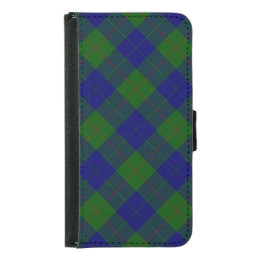 Barclay clan tartan blue green plaid samsung galaxy s5 wallet case