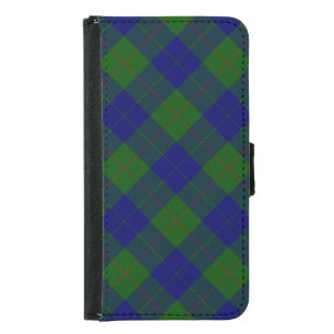 Barclay clan tartan blue green plaid samsung galaxy s5 wallet case