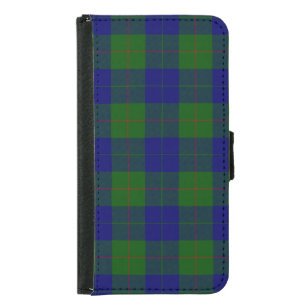 Barclay clan tartan blue green plaid wallet phone case for samsung galaxy s5
