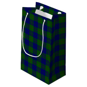 Barclay clan tartan blue green plaid small gift bag
