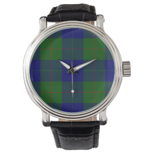 Barclay clan tartan blue green plaid watch