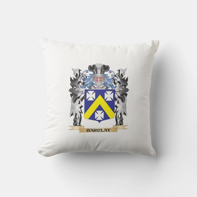Barclay Coat of Arms - Family Crest Throw Pillow (Front)