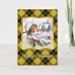 Barclay Crest & Tartan w/Robin Personalized Card