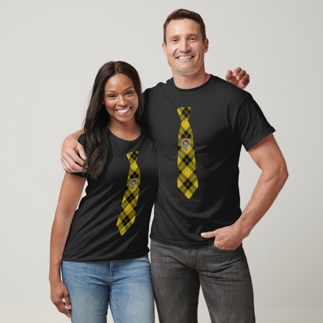 Barclay Scottish Badge & Tartan Necktie T-Shirt (Unisex)