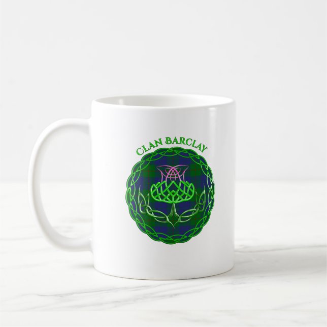 Barclay Scottish Tartan Celtic Thistle Coffee Mug (Left)