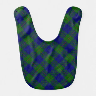 Barclay tartan blue green plaid baby bib