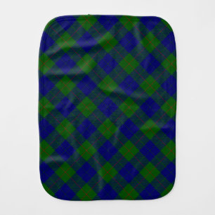Barclay tartan blue green plaid baby burp cloth