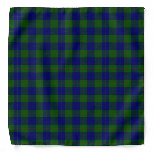 Barclay tartan blue green plaid bandana (Front)