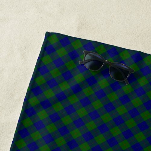 Barclay tartan blue green plaid beach towel