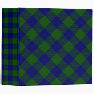 Barclay tartan blue green plaid binder