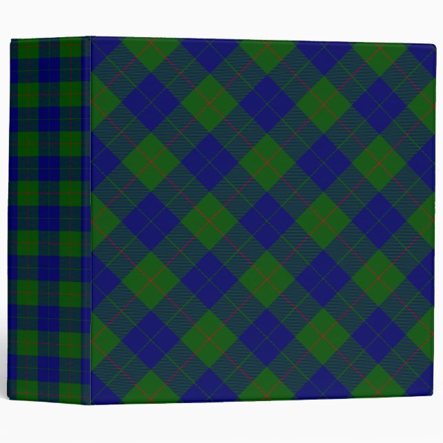 Barclay tartan blue green plaid binder (Front/Spine)