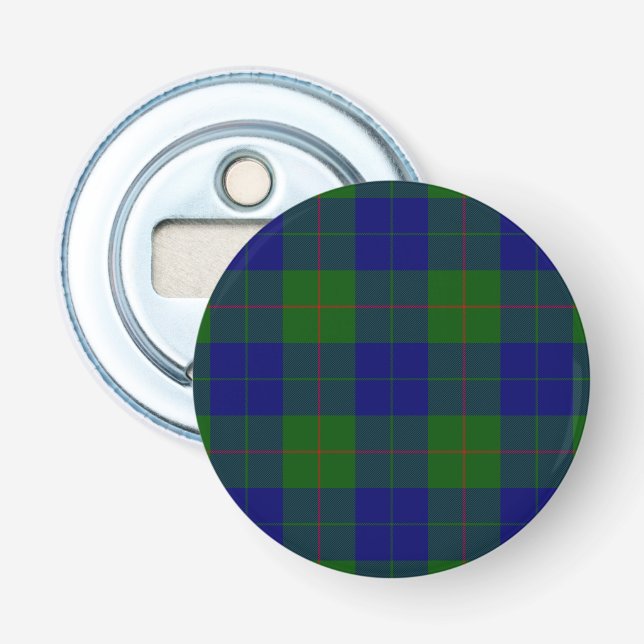 Barclay tartan blue green plaid bottle opener (Front)