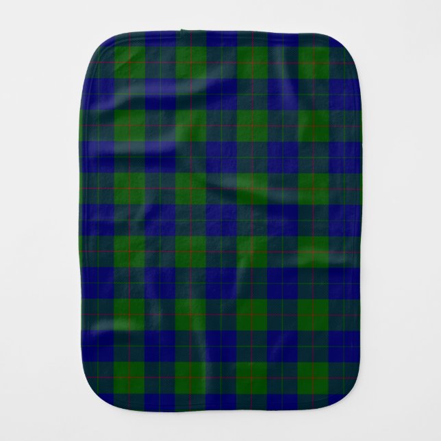 Barclay tartan blue green plaid burp cloth (Front)