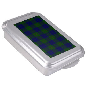 Barclay tartan blue green plaid cake pan