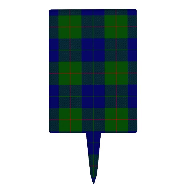 Barclay tartan blue green plaid cake topper (Front)