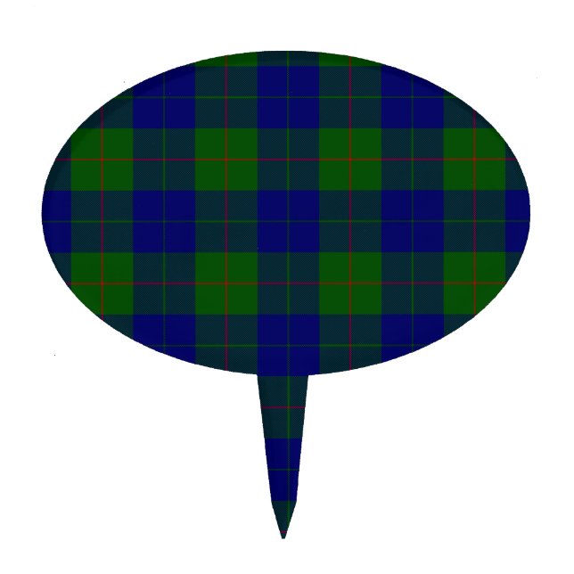 Barclay tartan blue green plaid cake topper (Front)