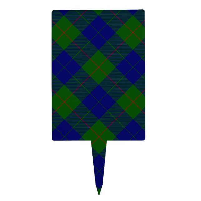 Barclay tartan blue green plaid cake topper (Front)