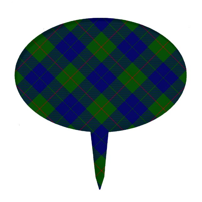 Barclay tartan blue green plaid cake topper (Front)