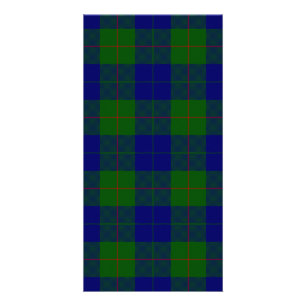 Barclay tartan blue green plaid card