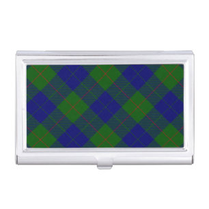 Barclay tartan blue green plaid case for business cards