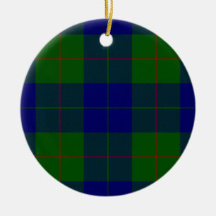 Barclay tartan blue green plaid ceramic ornament