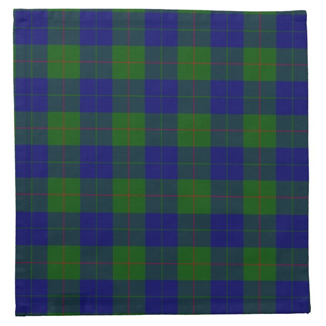 Barclay tartan blue green plaid cloth napkin (Front)