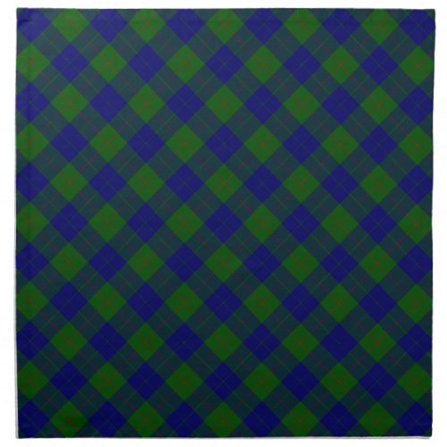 Barclay tartan blue green plaid cloth napkin