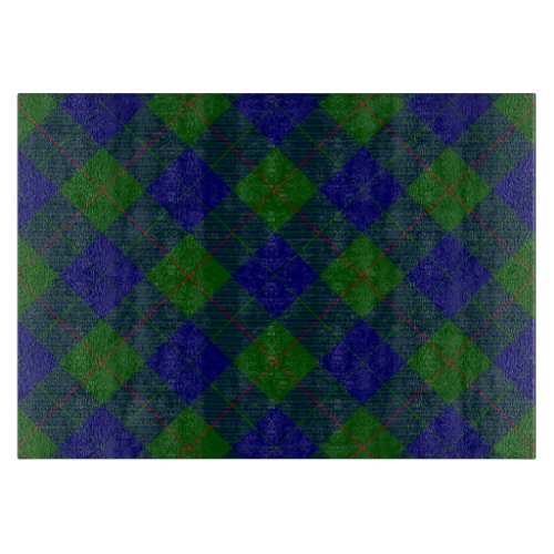 Barclay tartan blue green plaid cutting board