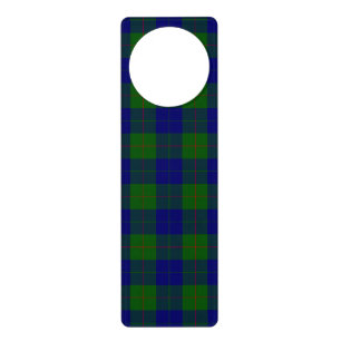 Barclay tartan blue green plaid door hanger