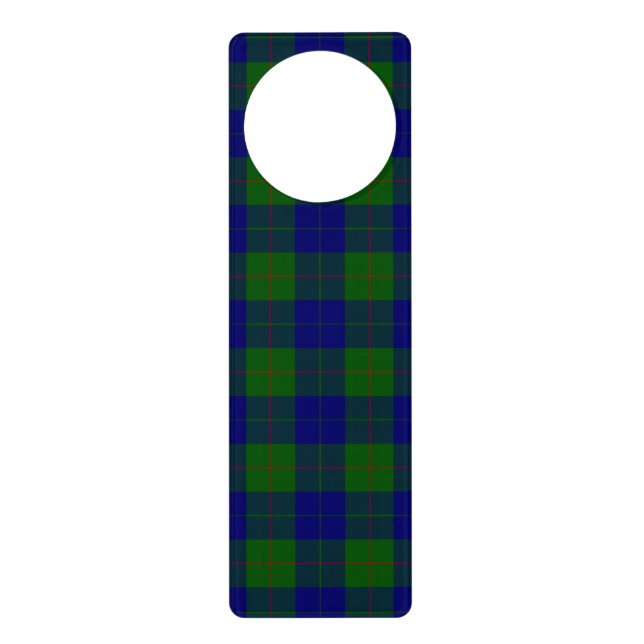 Barclay tartan blue green plaid door hanger (Front)