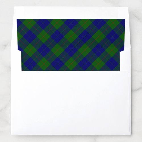 Barclay tartan blue green plaid envelope liner
