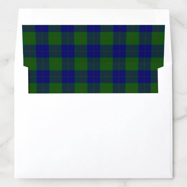 Barclay tartan blue green plaid envelope liner (In Envelope)
