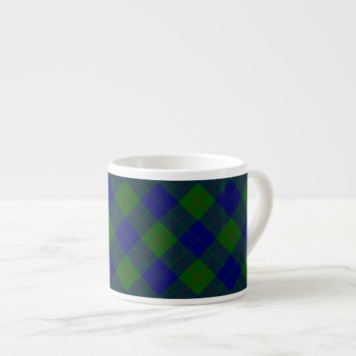 Barclay tartan blue green plaid espresso cup