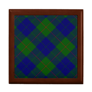 Barclay tartan blue green plaid gift box