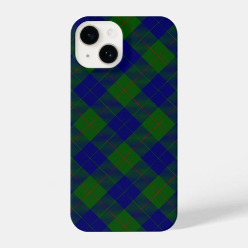 Barclay tartan blue green plaid iPhone 14 case
