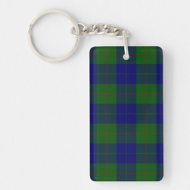 Barclay tartan blue green plaid keychain (Front)