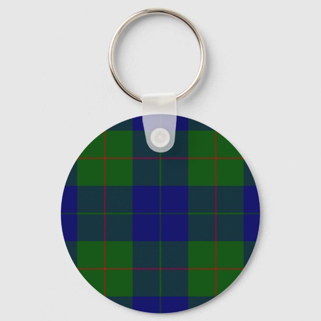 Barclay tartan blue green plaid keychain (Front)