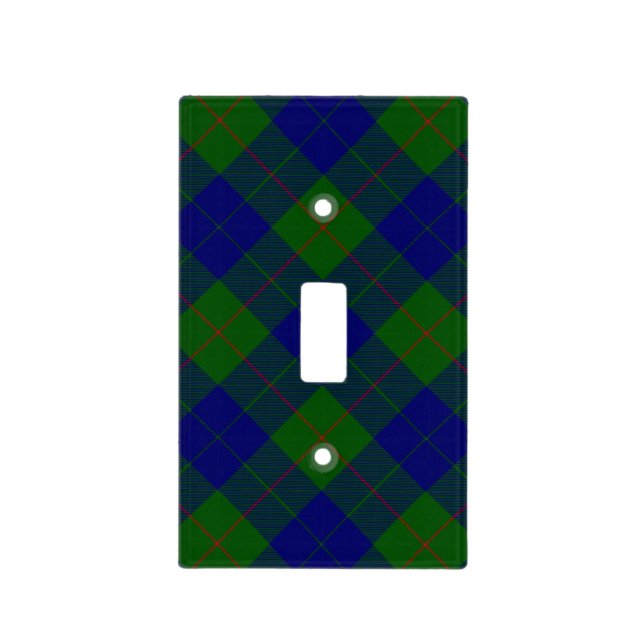 Barclay tartan blue green plaid light switch cover (Front)
