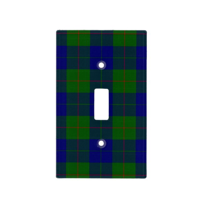 Barclay tartan blue green plaid light switch cover (Front)