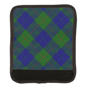 Barclay tartan blue green plaid luggage handle wrap