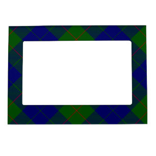 Barclay tartan blue green plaid magnetic photo frame
