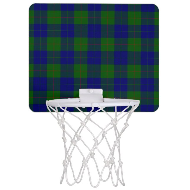 Barclay tartan blue green plaid mini basketball hoop (Front)